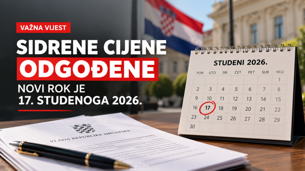 SIDRENE CIJENE ODGOĐENE: NOVI ROK JE 17. STUDENOGA 2026.